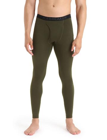 Men's Icebreaker Merino 200 Oasis with Fly Leggings Loden | CA 1816LISH